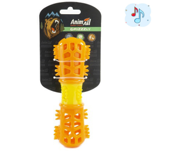 AnimAll GrizZzly Игрушка мультифункциональная кость, оранжево-желтая